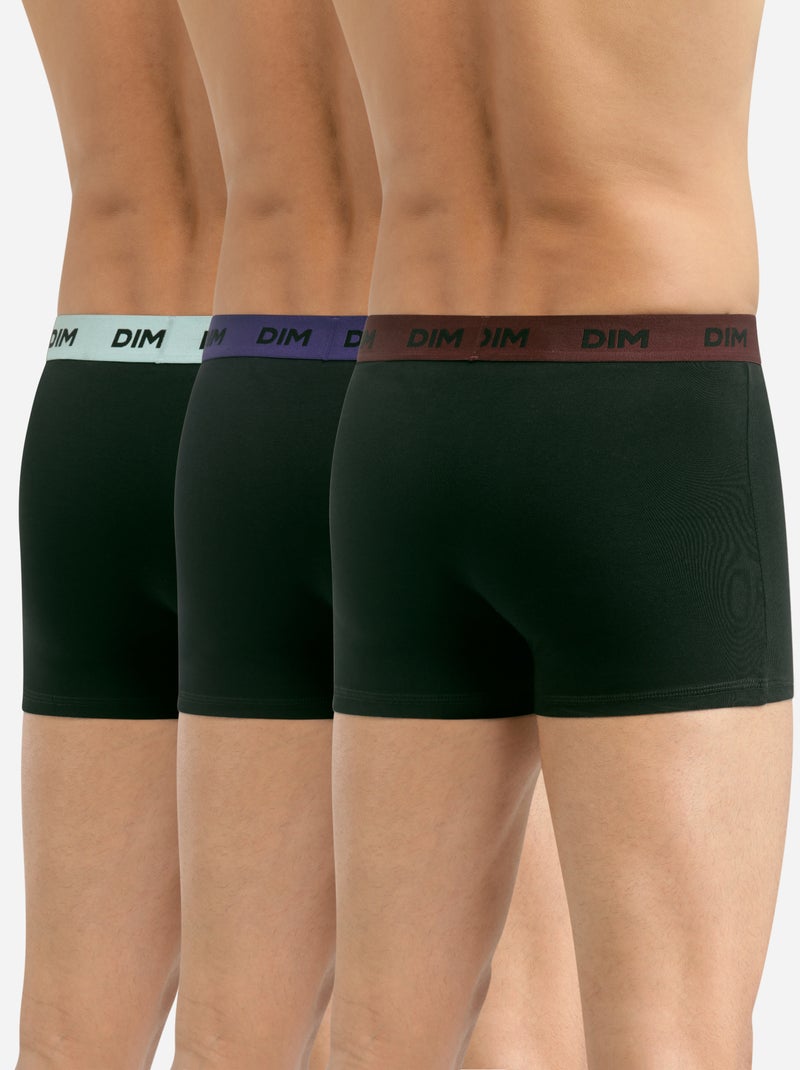 Lot de 3 boxers avec ceinture colorée Mix & Colors Bordeaux - Kiabi