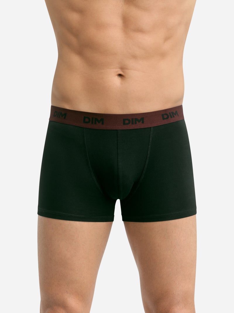 Lot de 3 boxers avec ceinture colorée Mix & Colors Bordeaux - Kiabi