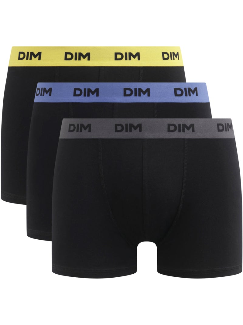 Lot de 3 boxers avec ceinture colorée Mix & Colors Gris chiné - Kiabi