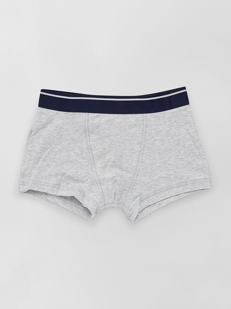 Lot de 3 boxers bleu marine/rouge/gris - Kiabi