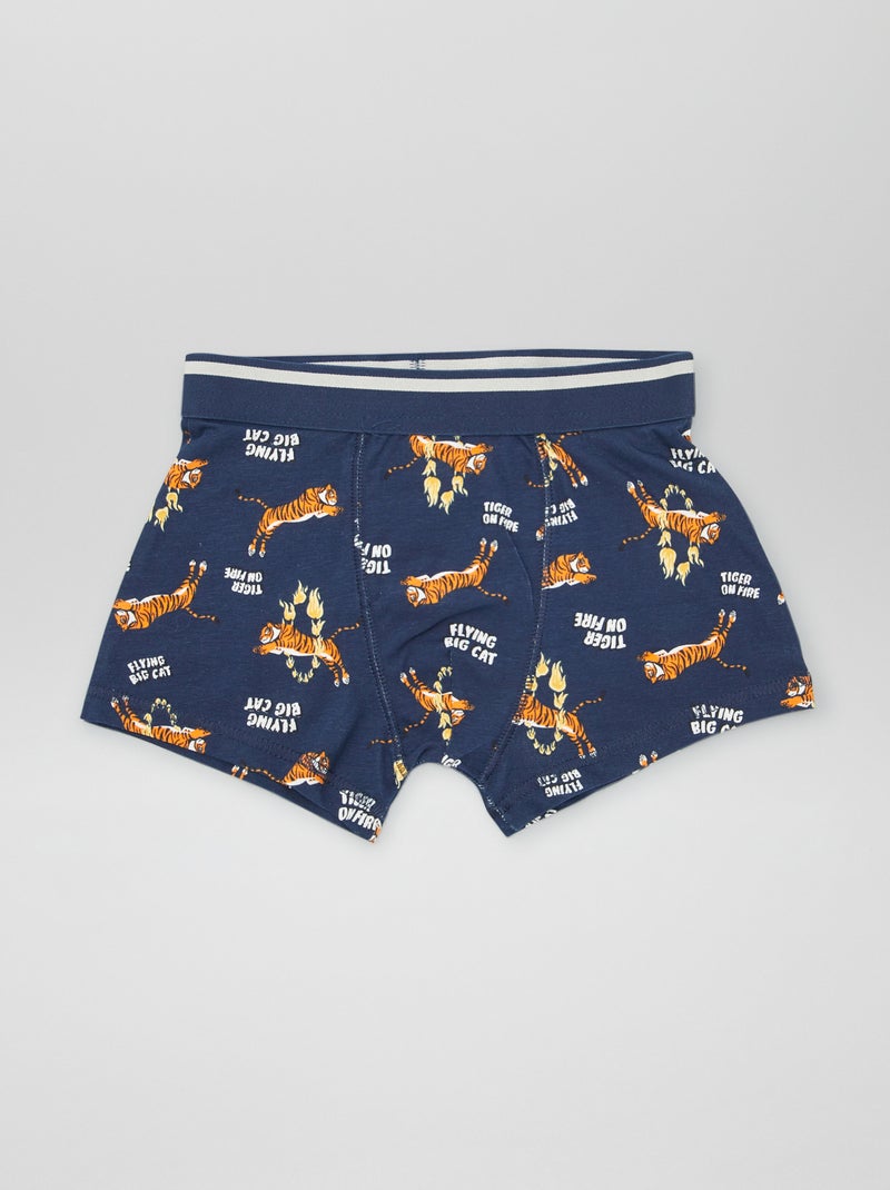 Lot de 3 boxers Bleu/beige - Kiabi