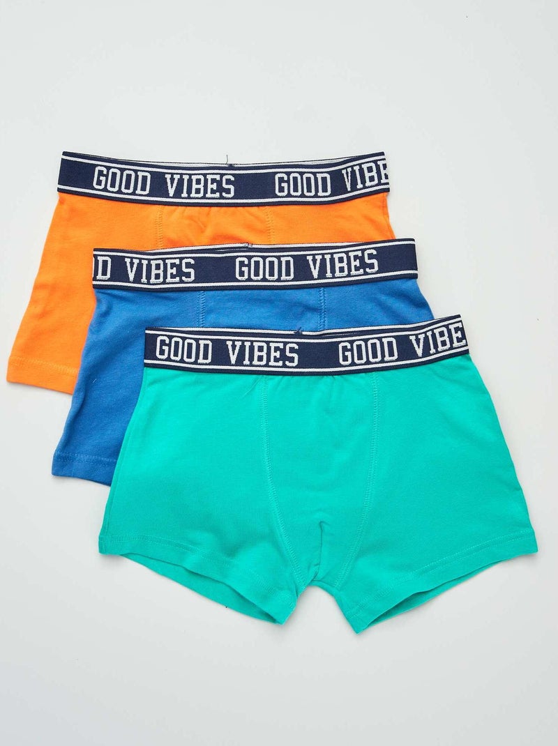 Lot de 3 boxers Bleu/orange - Kiabi