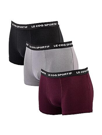 Lot de 3 Boxers Bordeaux Homme Le Coq Sportif Boxer