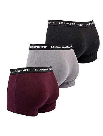 Lot de 3 Boxers Bordeaux Homme Le Coq Sportif Boxer