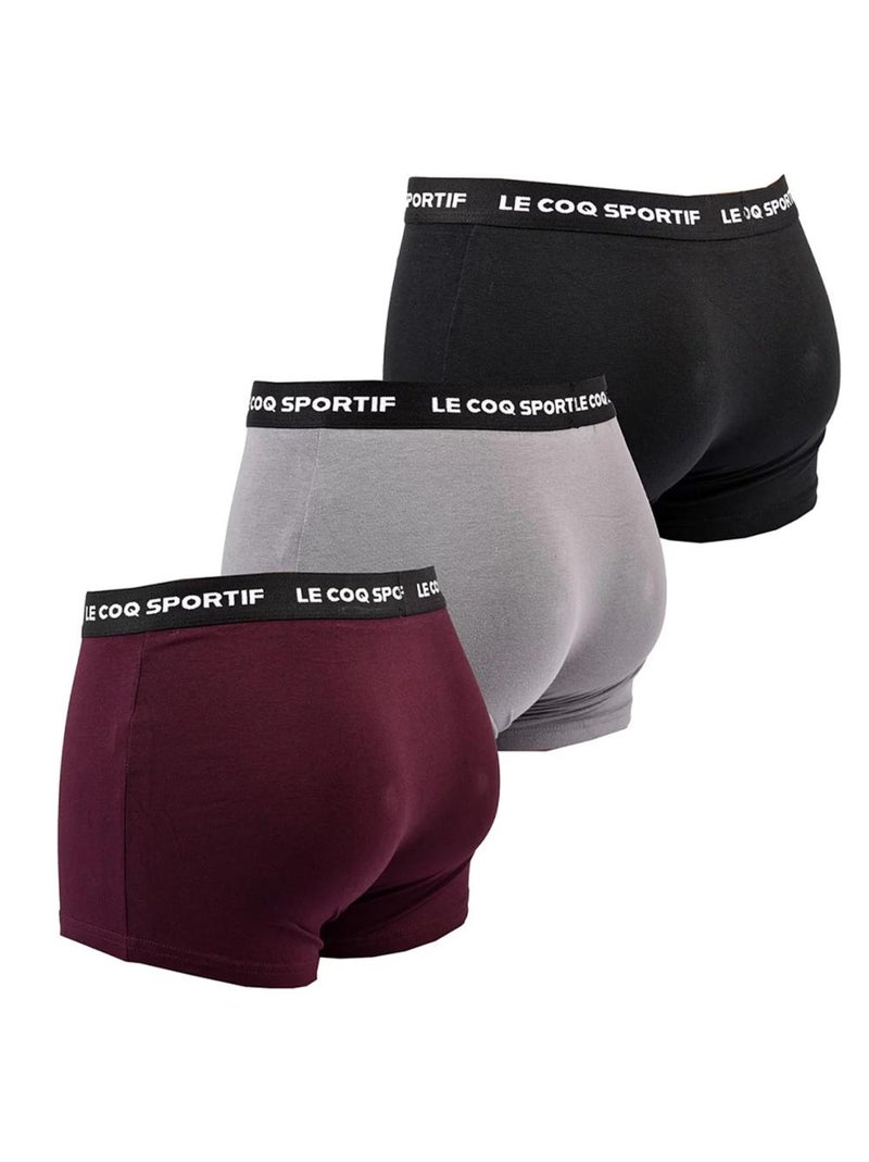 Lot de 3 Boxers Bordeaux Homme Le Coq Sportif Boxer Noir - Kiabi