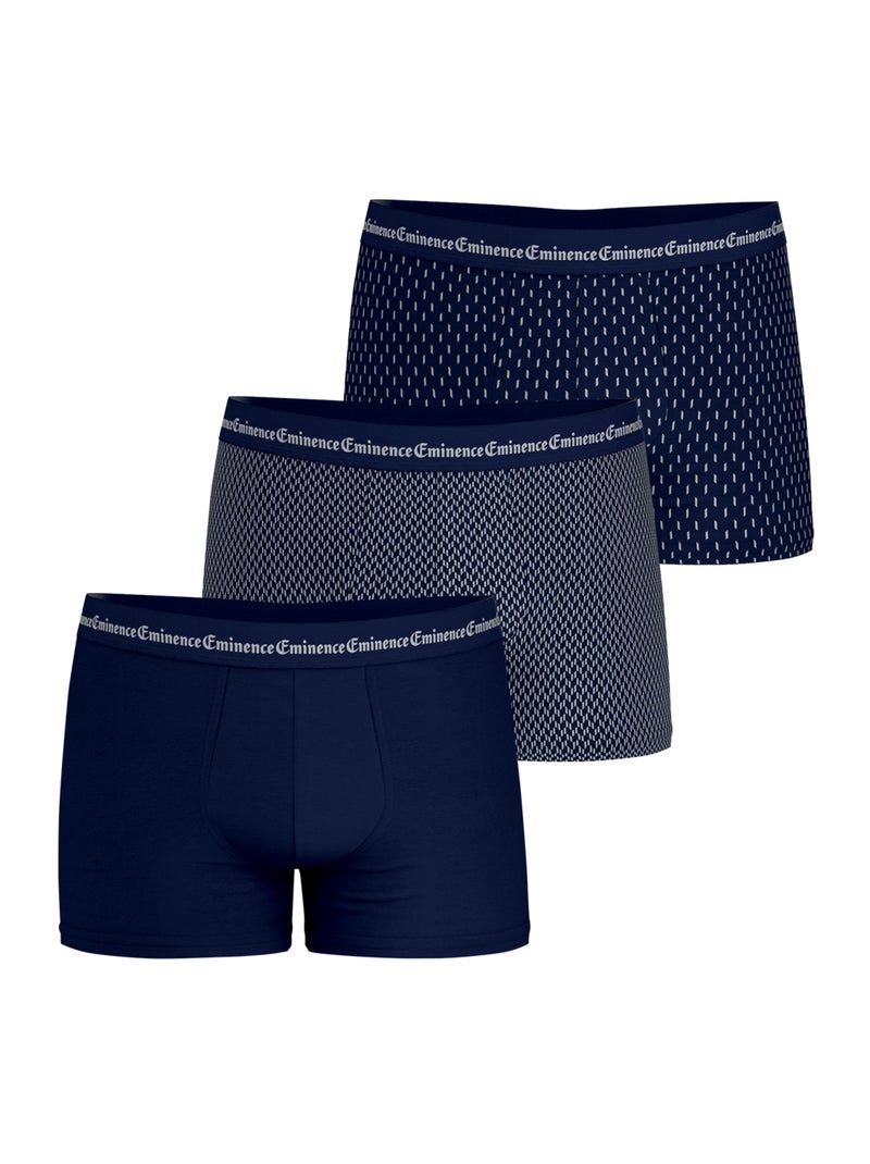 Lot de 3 boxers BUSINESS PRINT Eminence Bleu Bordeaux - Kiabi