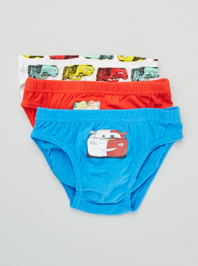 Lot de 3 boxers 'Cars' Bleu/blanc/rouge - Kiabi