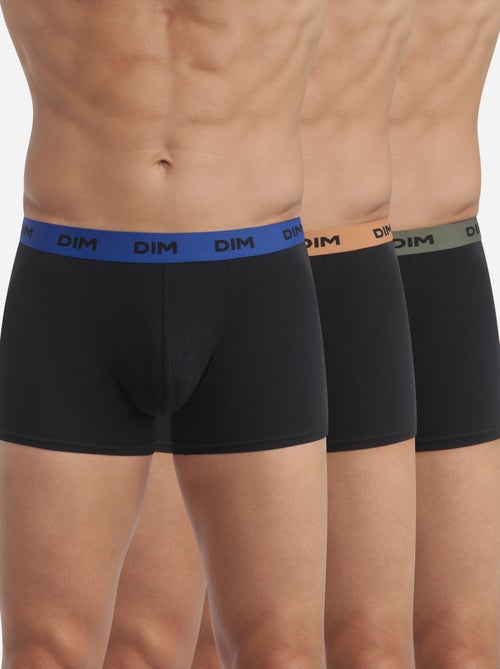 Lot de 3 Boxers ceinture colorée Mix & Colors - Kiabi