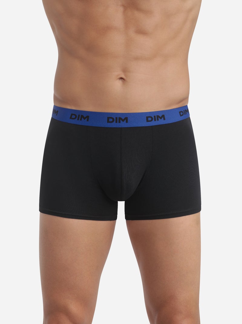 Lot de 3 Boxers ceinture colorée Mix & Colors Noir Noir - Kiabi