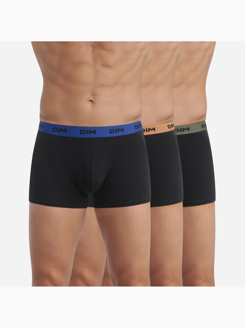 Lot de 3 Boxers ceinture colorée Mix & Colors Orange clair - Kiabi