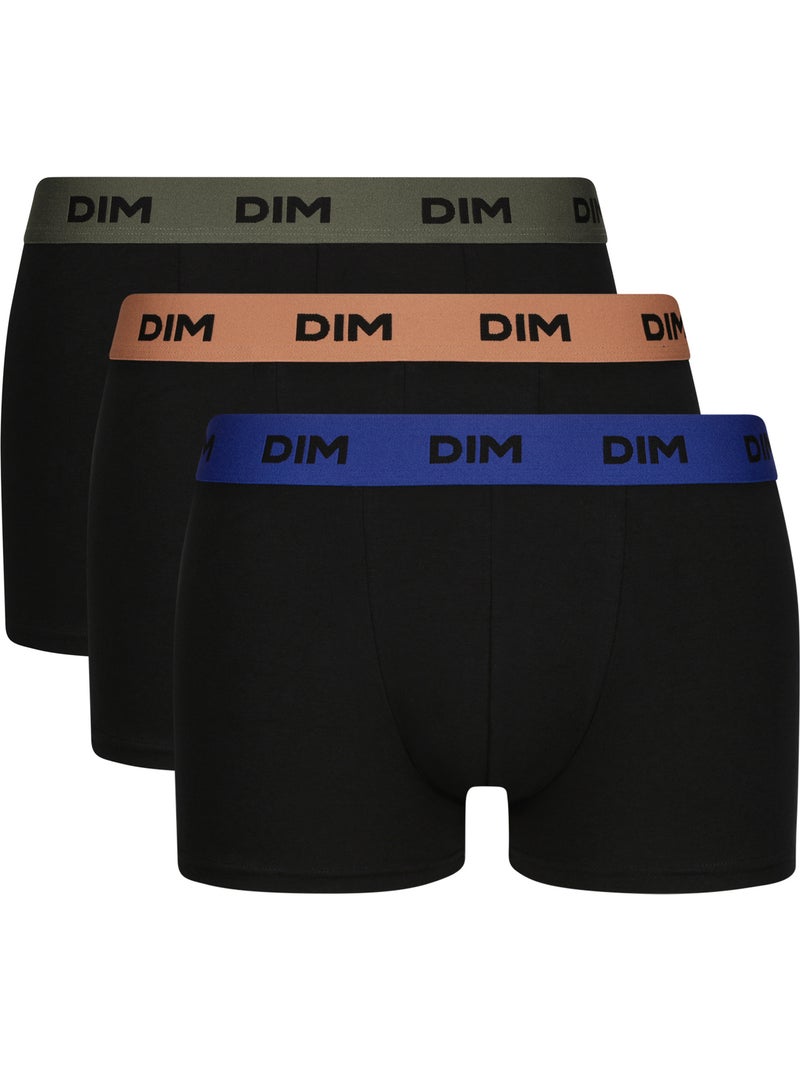 Lot de 3 Boxers ceinture colorée Mix & Colors Orange clair - Kiabi