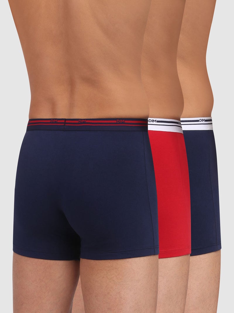 Lot de 3 Boxers Coton Classic Colors Bleu marine - Kiabi