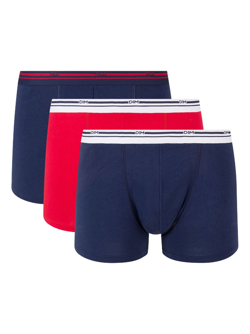 Lot de 3 Boxers Coton Classic Colors Bleu marine - Kiabi