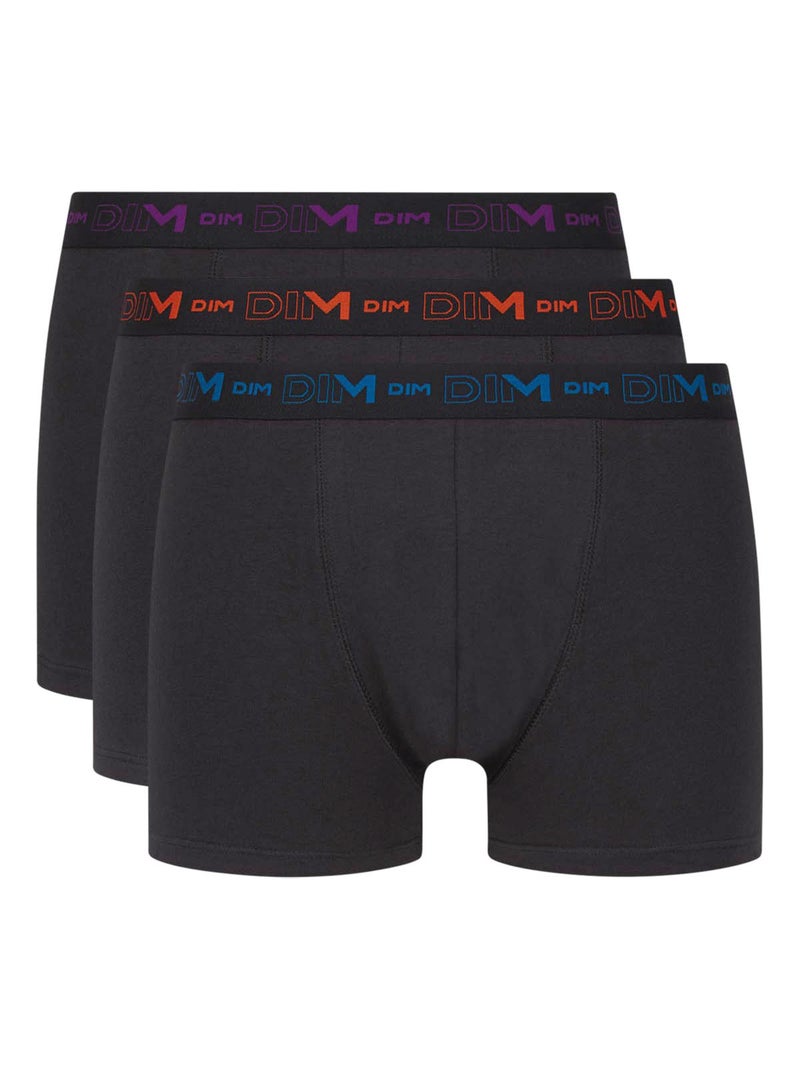 Lot de 3 Boxers coton Coton Stretch Gris foncé - Kiabi