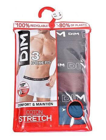 Lot de 3 Boxers Coton Strech