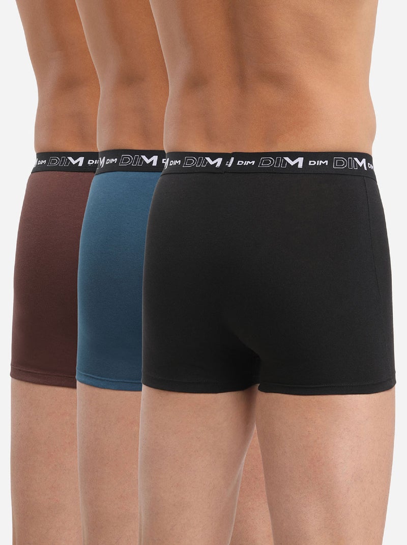 Lot de 3 Boxers coton Coton Stretch Rouge bordeaux - Kiabi