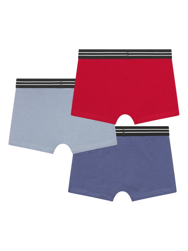 Lot de 3 boxers Coton EcoDim Bleu clair - Kiabi