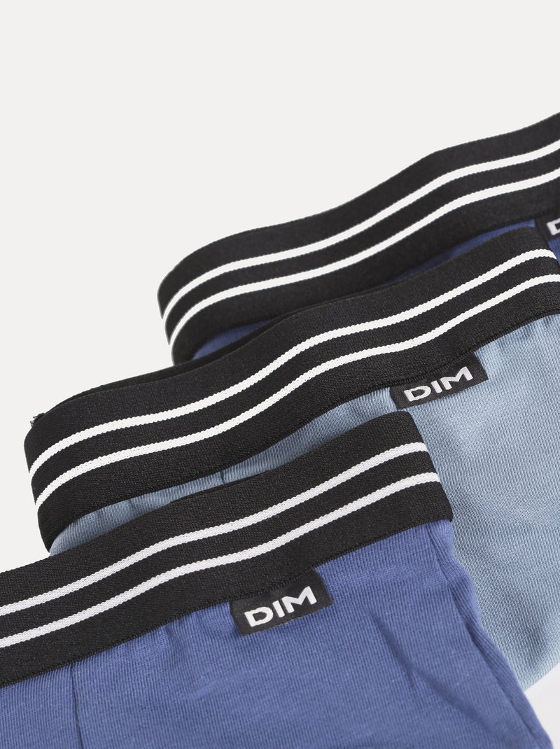 Lot de 3 boxers Coton EcoDim Bleu denim - Kiabi