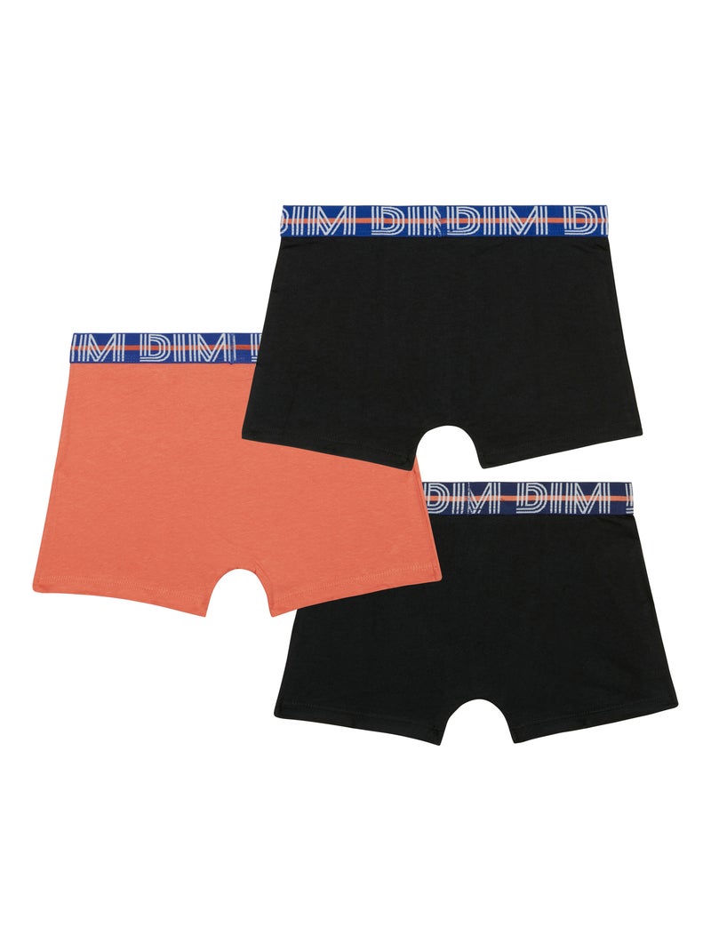Lot de 3 Boxers Coton Ecodim Orange - Kiabi