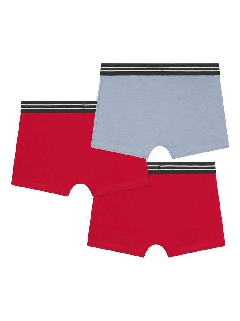 Lot de 3 boxers Coton EcoDim Rouge - Kiabi