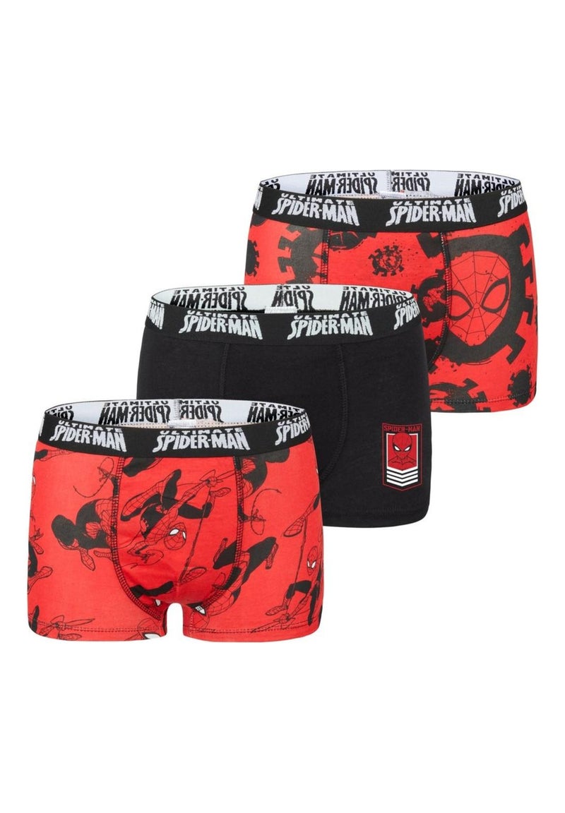 Lot de 3 Boxers coton garçon Spider Ultimate Spiderman Rouge - Kiabi