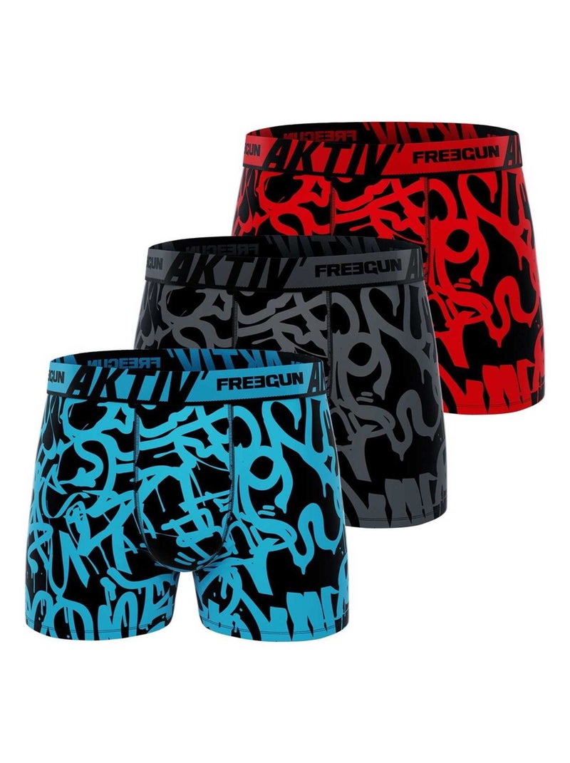 Lot de 3 Boxers coton homme AKTIV Sport Freegun Bleu - Kiabi