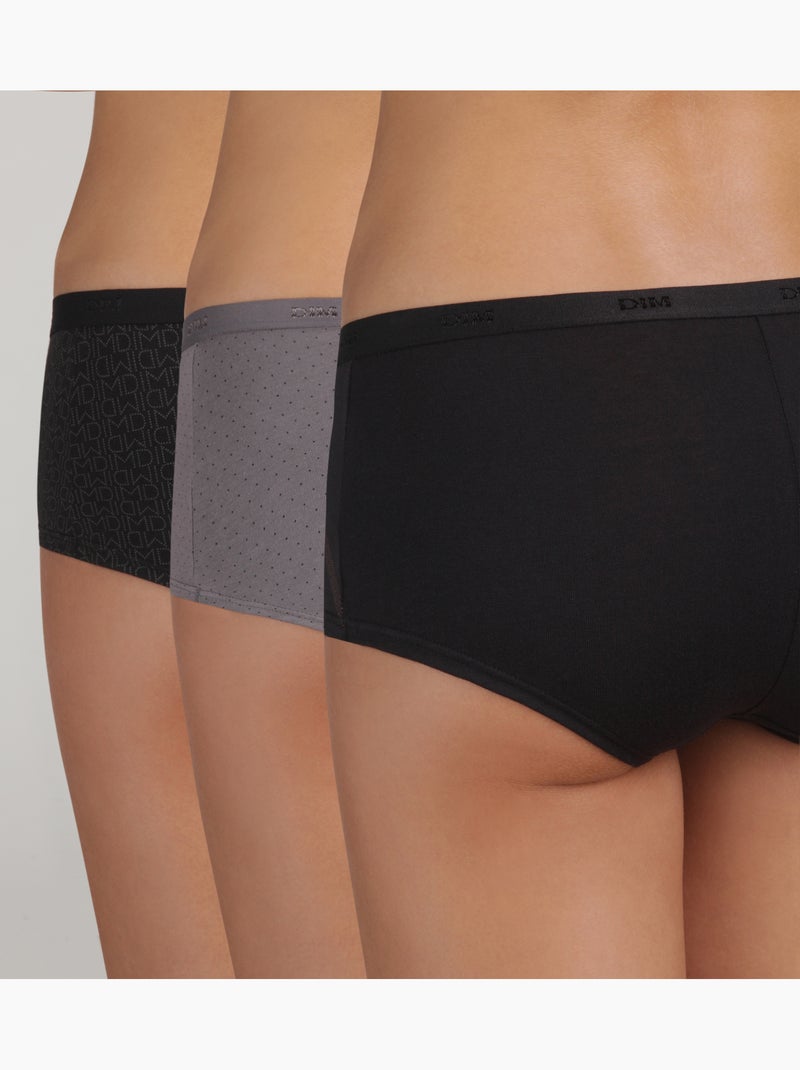 Lot de 3 Boxers Coton Les Pockets Coton Gris chiné - Kiabi