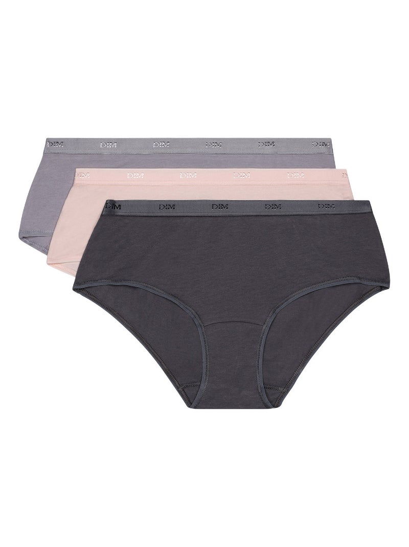 Lot de 3 Boxers Coton Les Pockets Coton Rose clair - Kiabi
