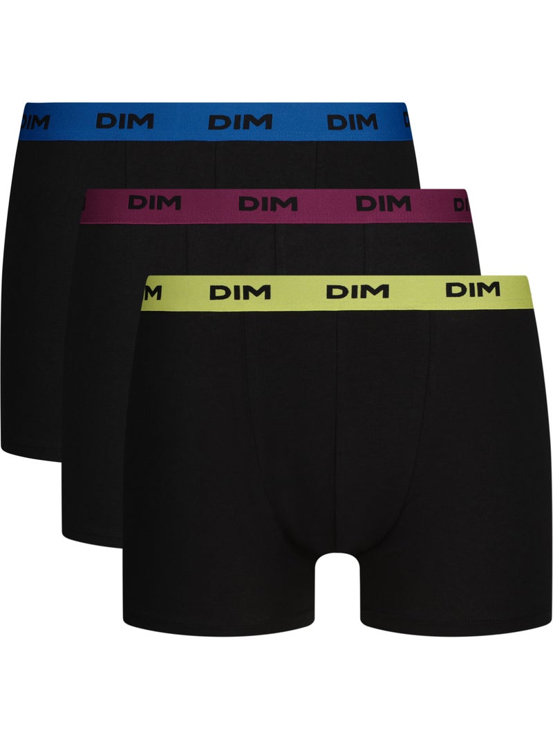 Lot de 3 Boxers Coton Mix and Colors Jaune clair - Kiabi