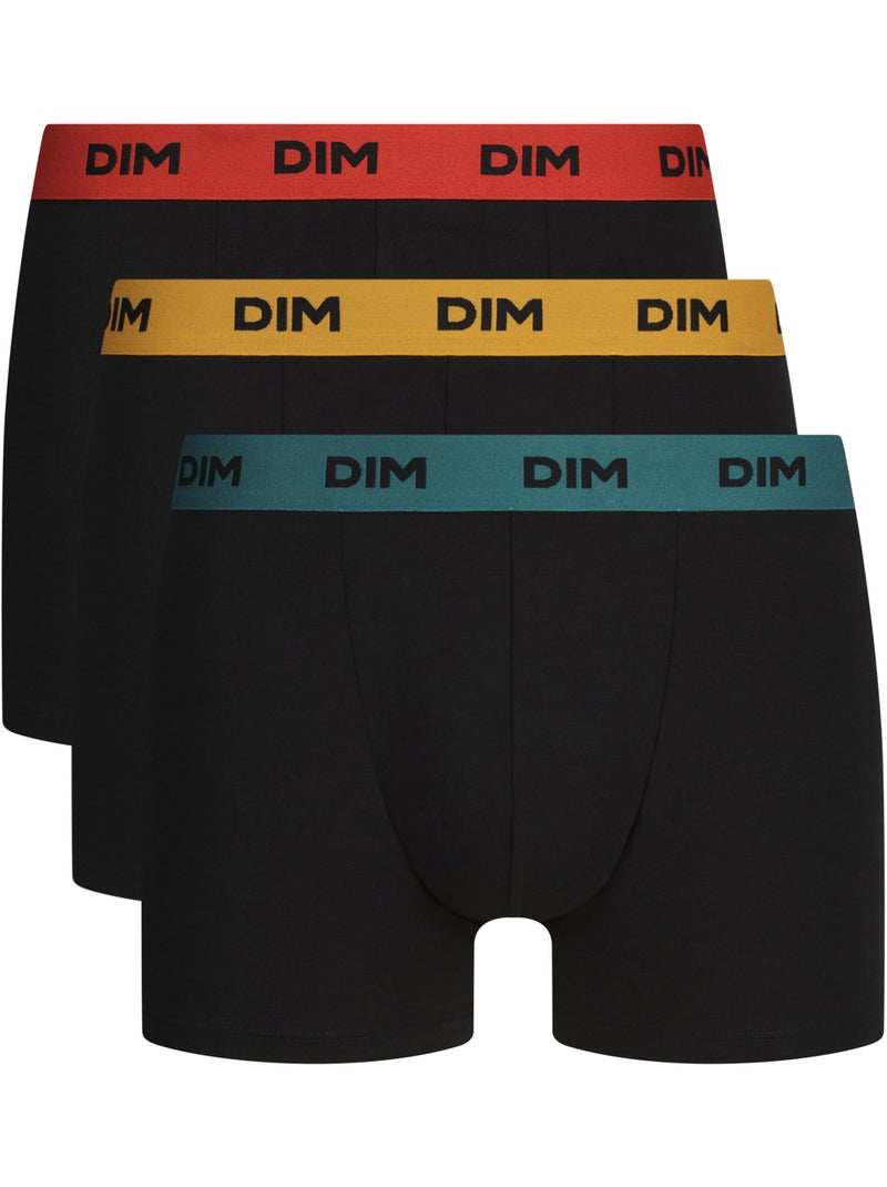 Lot de 3 Boxers Coton Mix and Colors Jaune - Kiabi