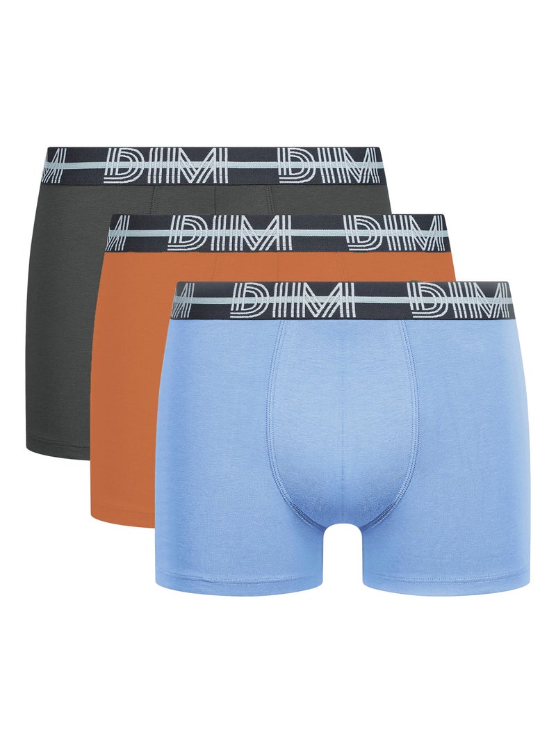 Lot de 3 Boxers Coton Powerful Bleu ciel - Kiabi