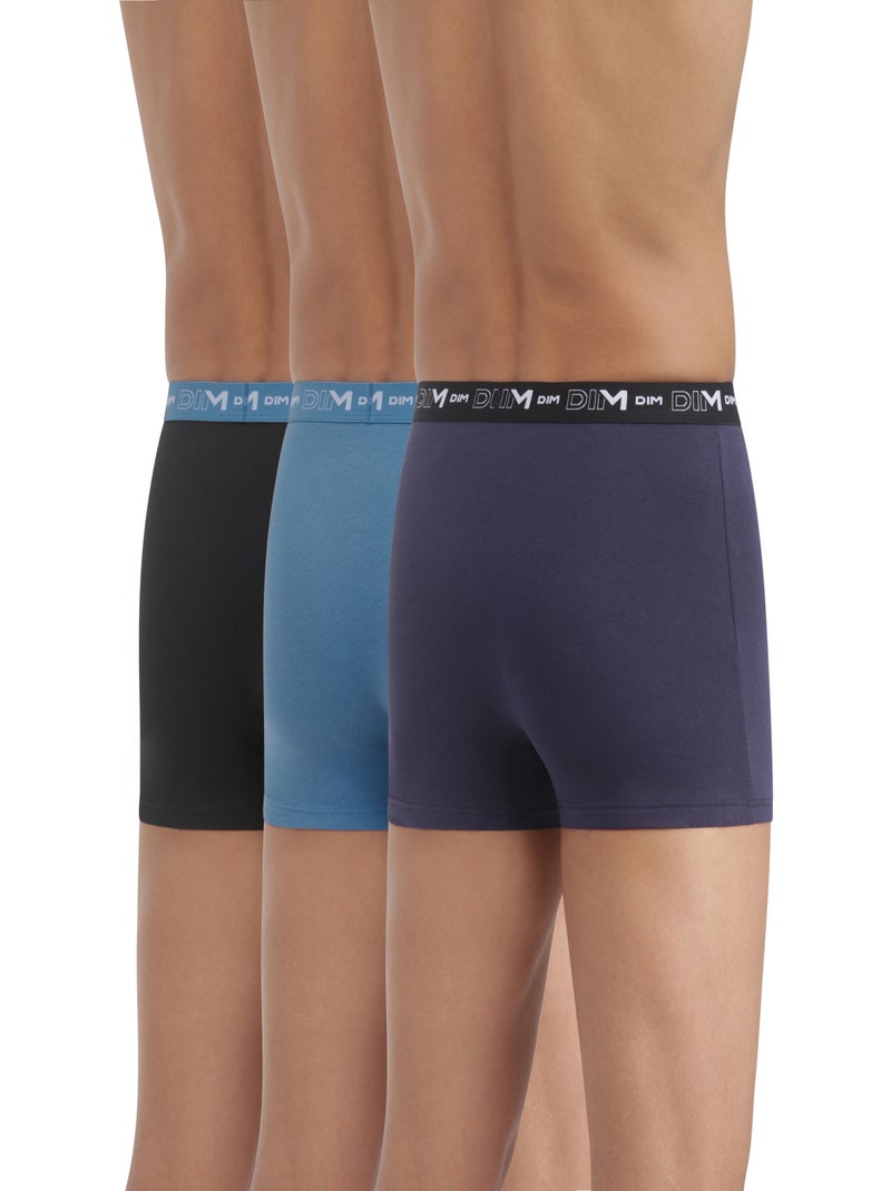 Lot de 3 Boxers Coton Strech Bleu marine - Kiabi