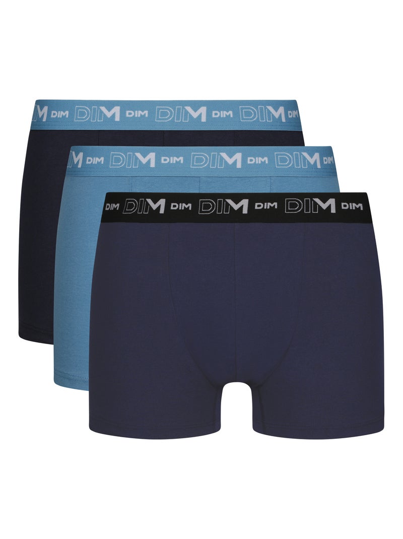 Lot de 3 Boxers Coton Strech Bleu marine - Kiabi