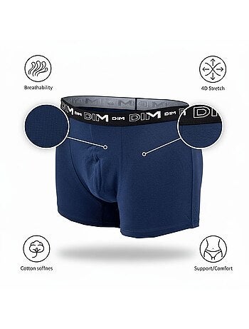 Lot de 3 Boxers Coton Stretch