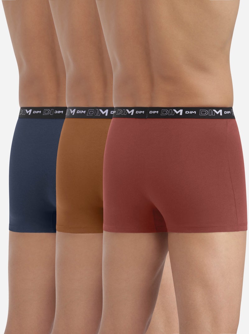 Lot de 3 Boxers Coton Strech Camel - Kiabi