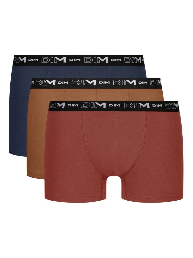 Lot de 3 Boxers Coton Strech Camel - Kiabi