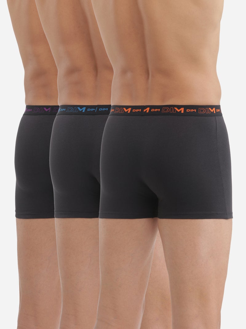 Lot de 3 Boxers Coton Strech Gris foncé - Kiabi
