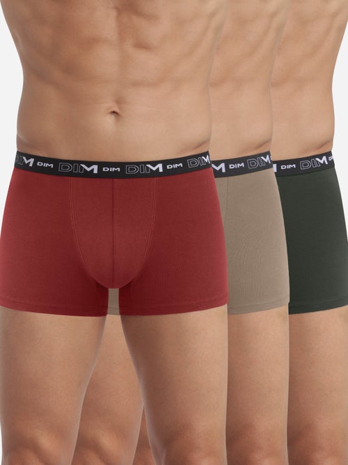 Lot de 3 Boxers Coton Strech - Kiabi