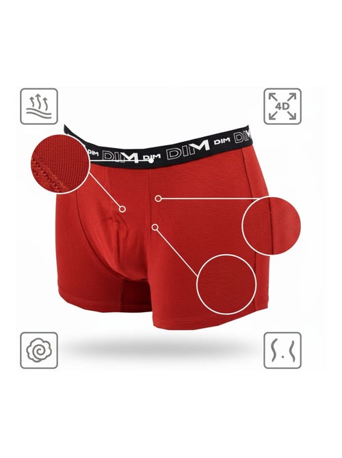 Lot de 3 Boxers Coton Strech - Kiabi