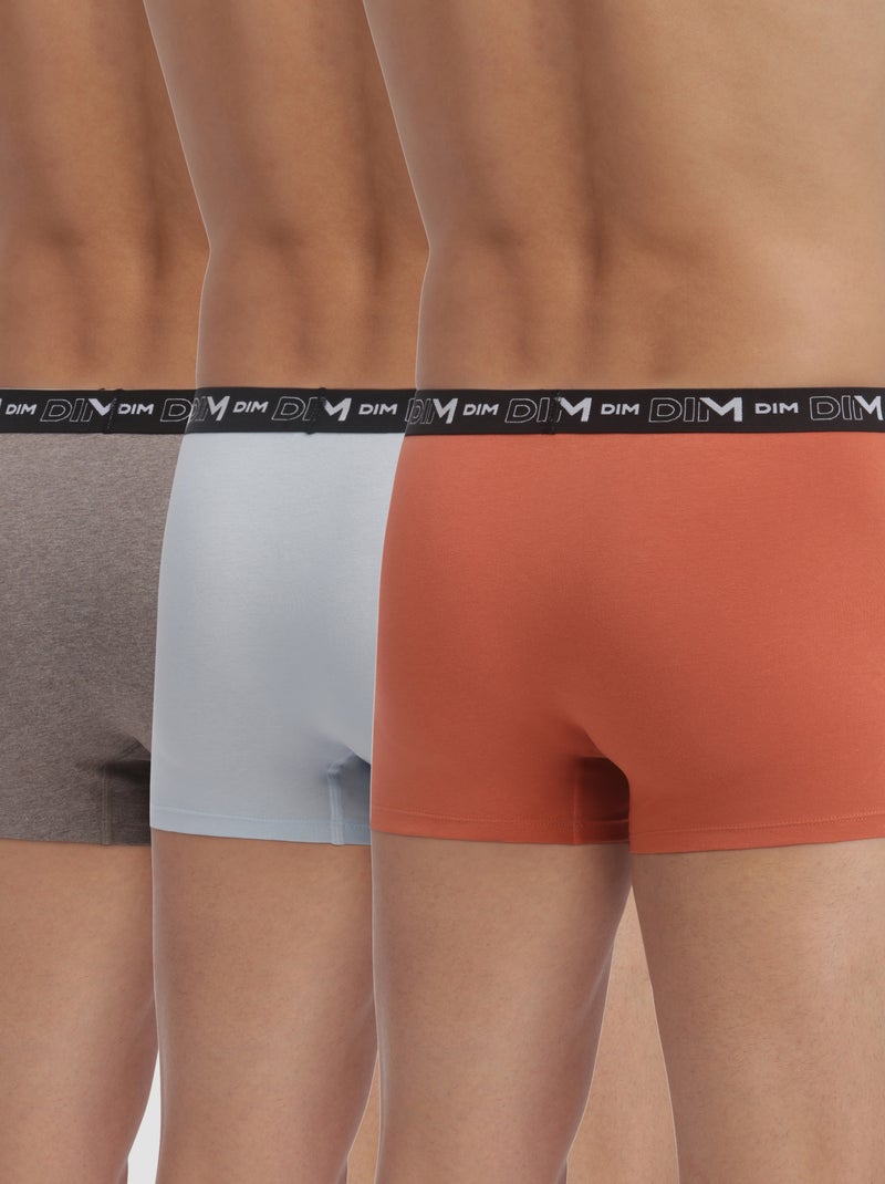 Lot de 3 Boxers Coton Strech Rouge brique - Kiabi