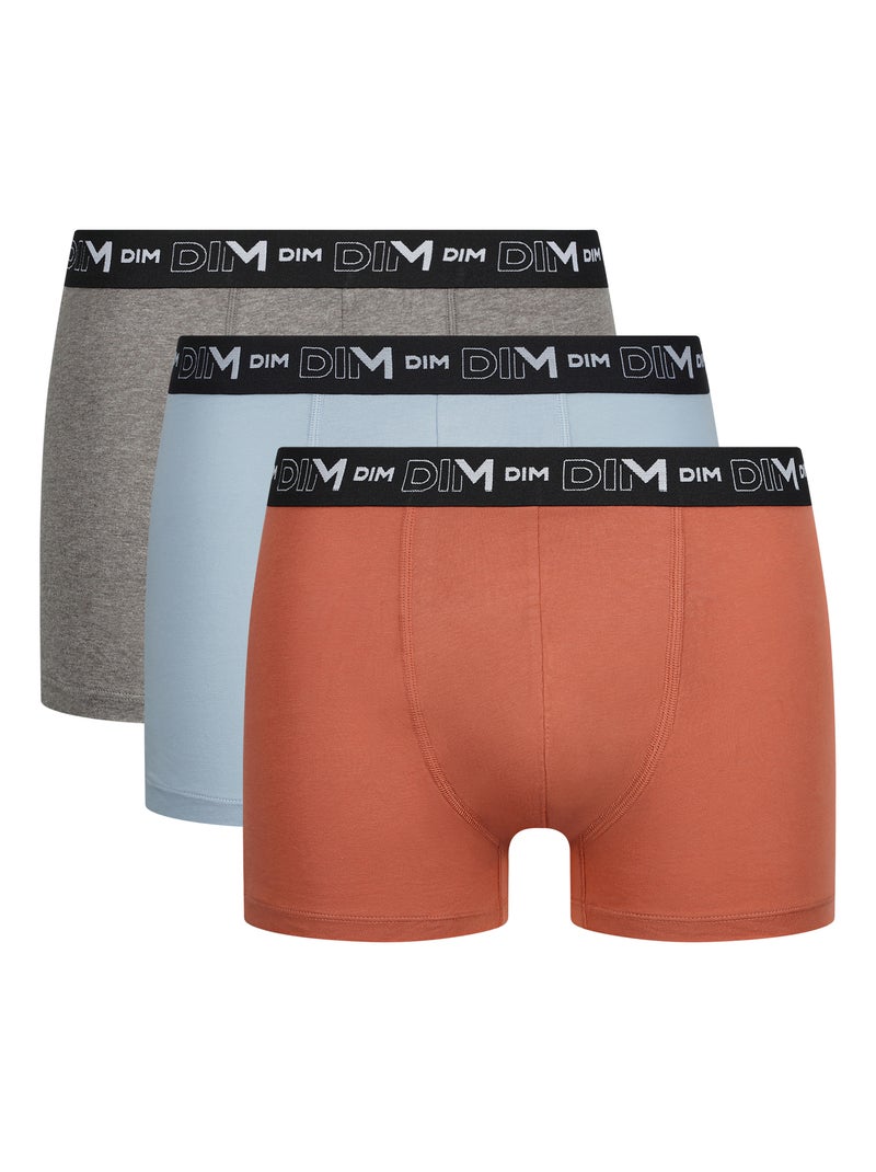 Lot de 3 Boxers Coton Strech Rouge brique - Kiabi