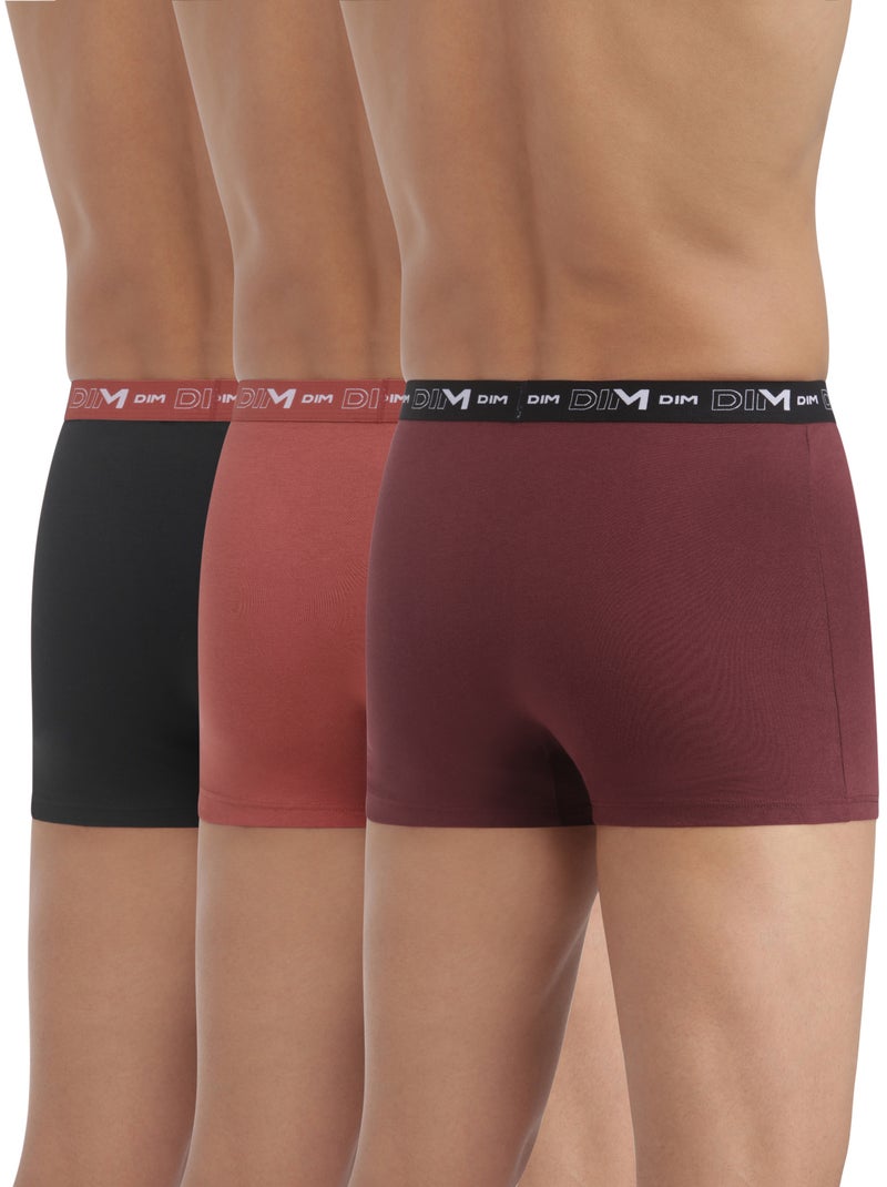 Lot de 3 Boxers Coton Strech Terracotta - Kiabi
