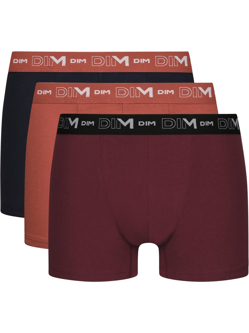 Lot de 3 Boxers Coton Strech Terracotta - Kiabi