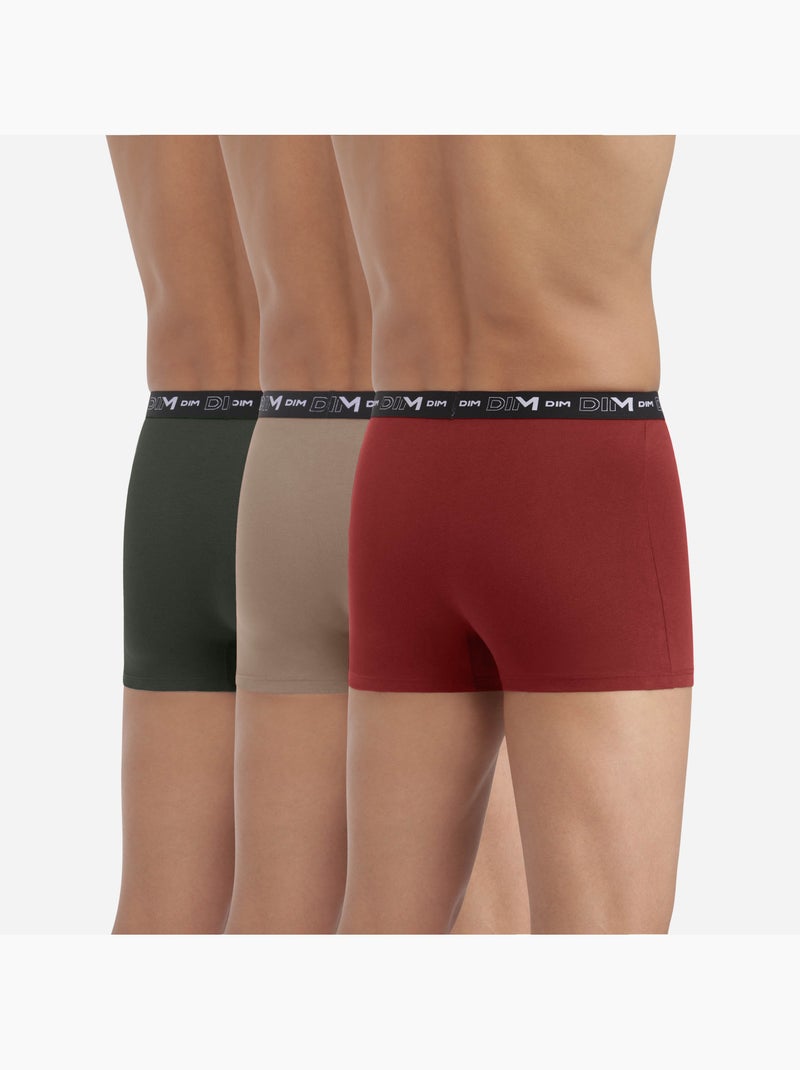Lot de 3 Boxers Coton Strech Vert - Kiabi