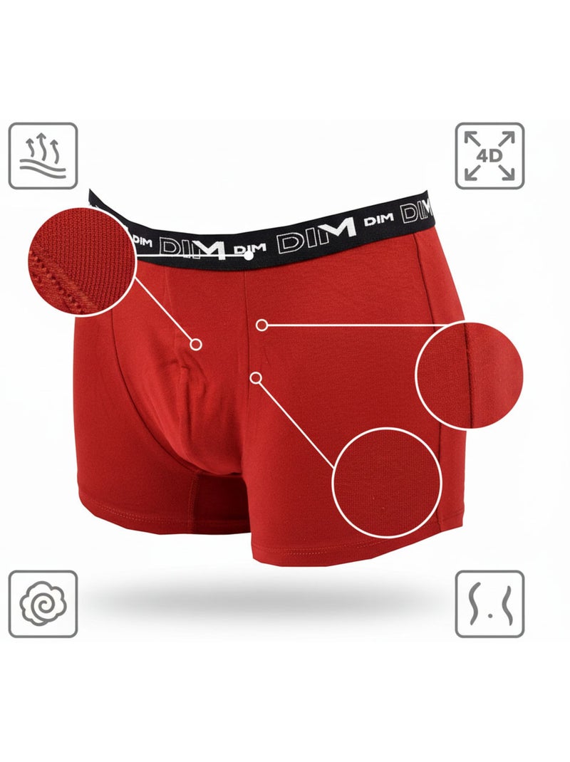 Lot de 3 Boxers Coton Strech Vert - Kiabi