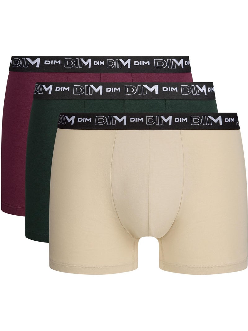 Lot de 3 Boxers Coton Stretch Beige - Kiabi