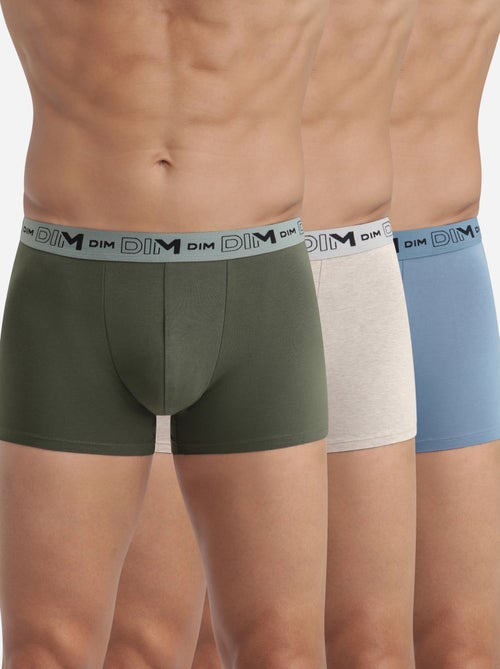 Lot de 3 Boxers Coton Stretch Bio - Kiabi