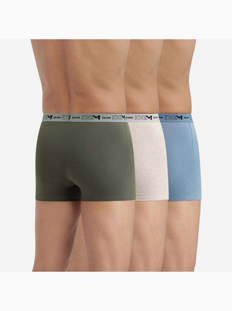Lot de 3 Boxers Coton Stretch Bio Beige - Kiabi