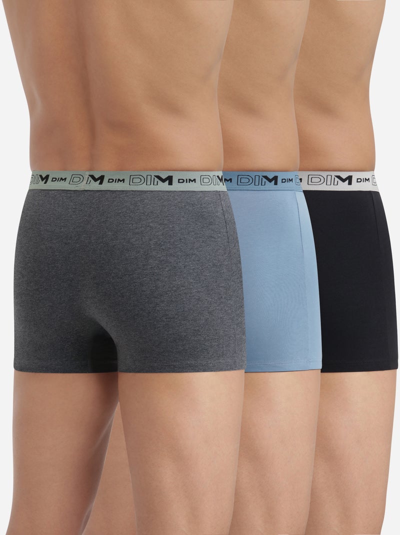 Lot de 3 Boxers Coton Stretch Bio Bleu marine - Kiabi