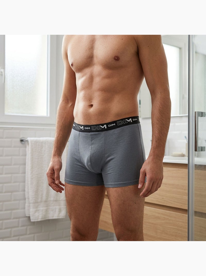 Lot de 3 Boxers Coton Stretch Bleu azur - Kiabi